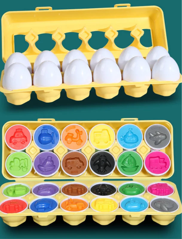 3D Eggs Screw Puzzle Montessori Learning Toys Kids Shape Match Game
