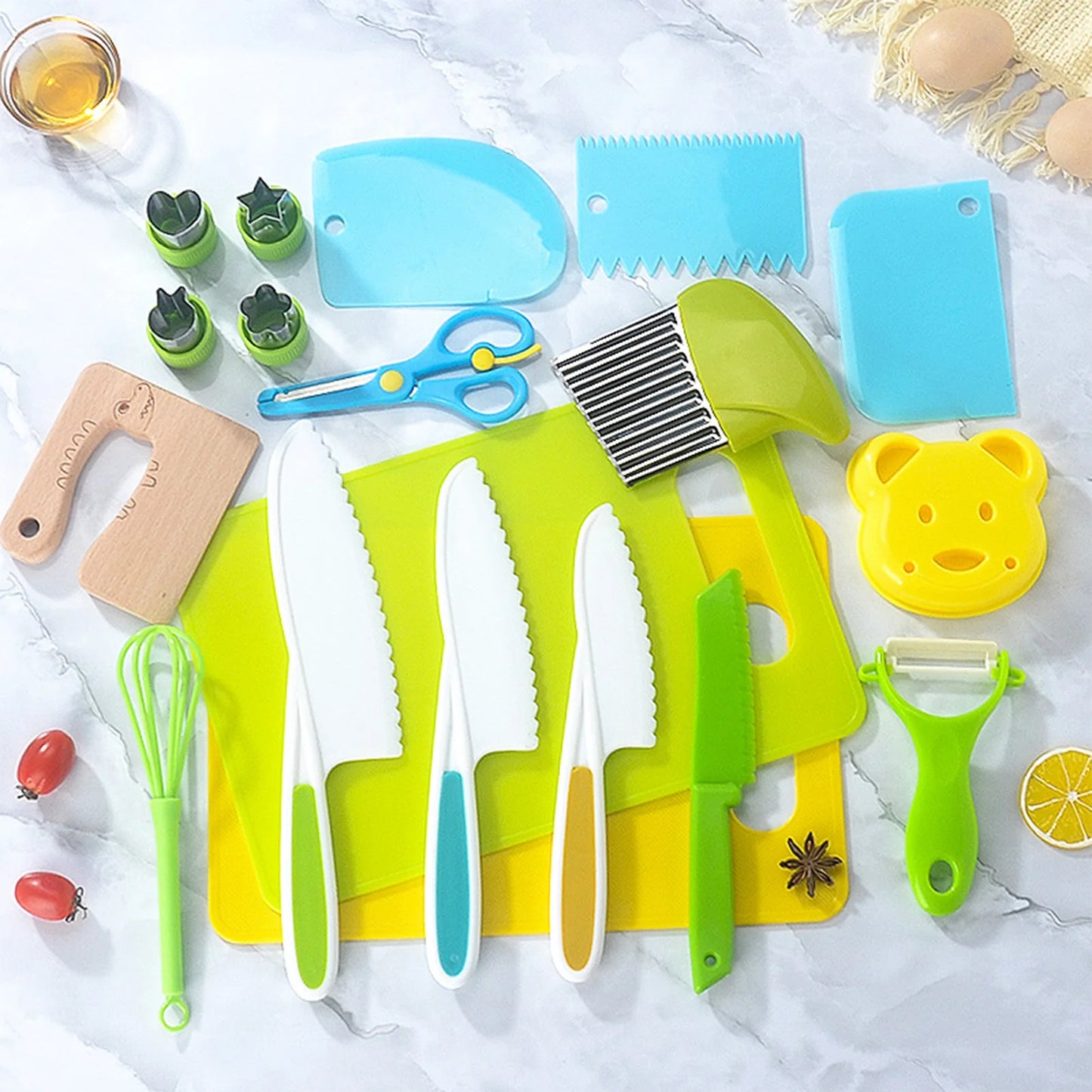 Safety Kitchen Tools for Kids - Cutting Board Knife Set