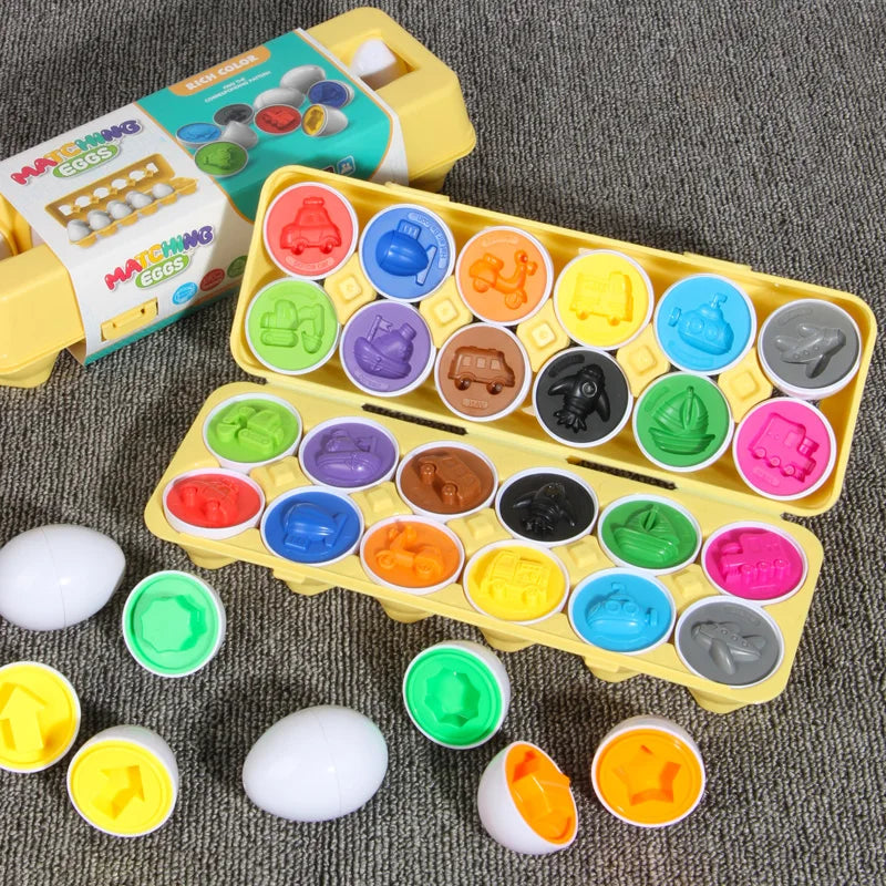 3D Eggs Screw Puzzle Montessori Learning Toys Kids Shape Match Game