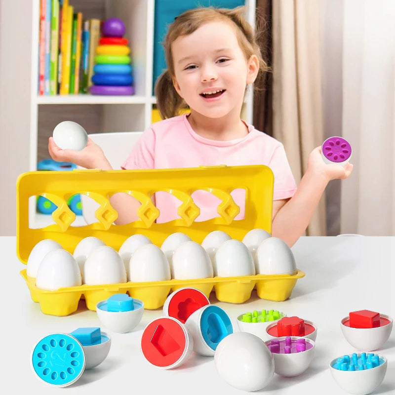 3D Eggs Screw Puzzle Montessori Learning Toys Kids Shape Match Game