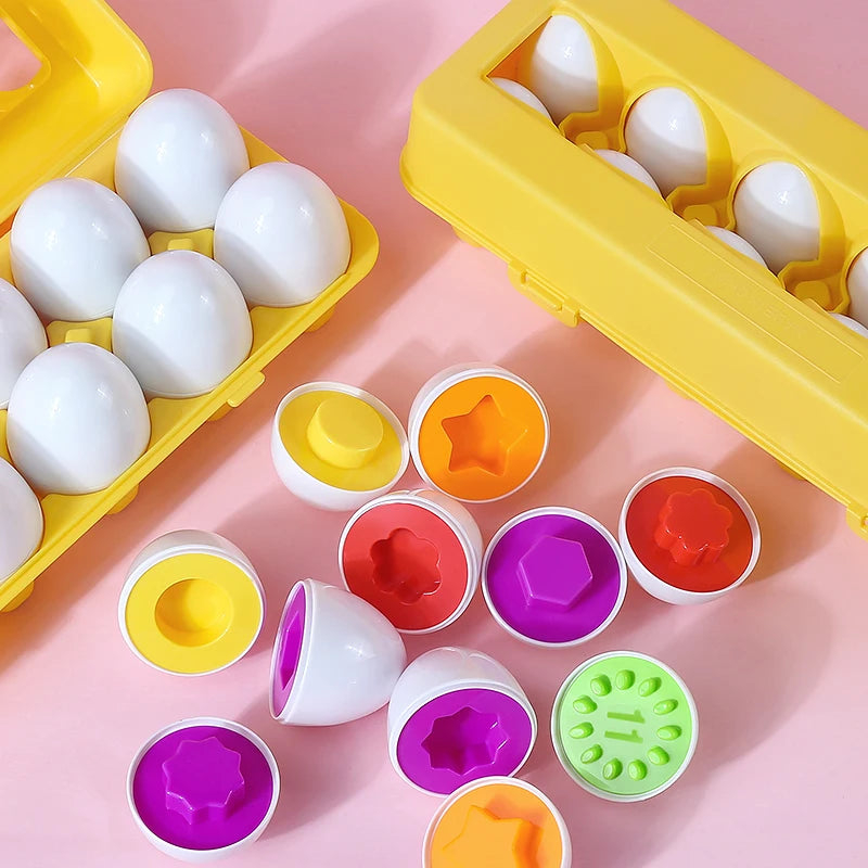 3D Eggs Screw Puzzle Montessori Learning Toys Kids Shape Match Game