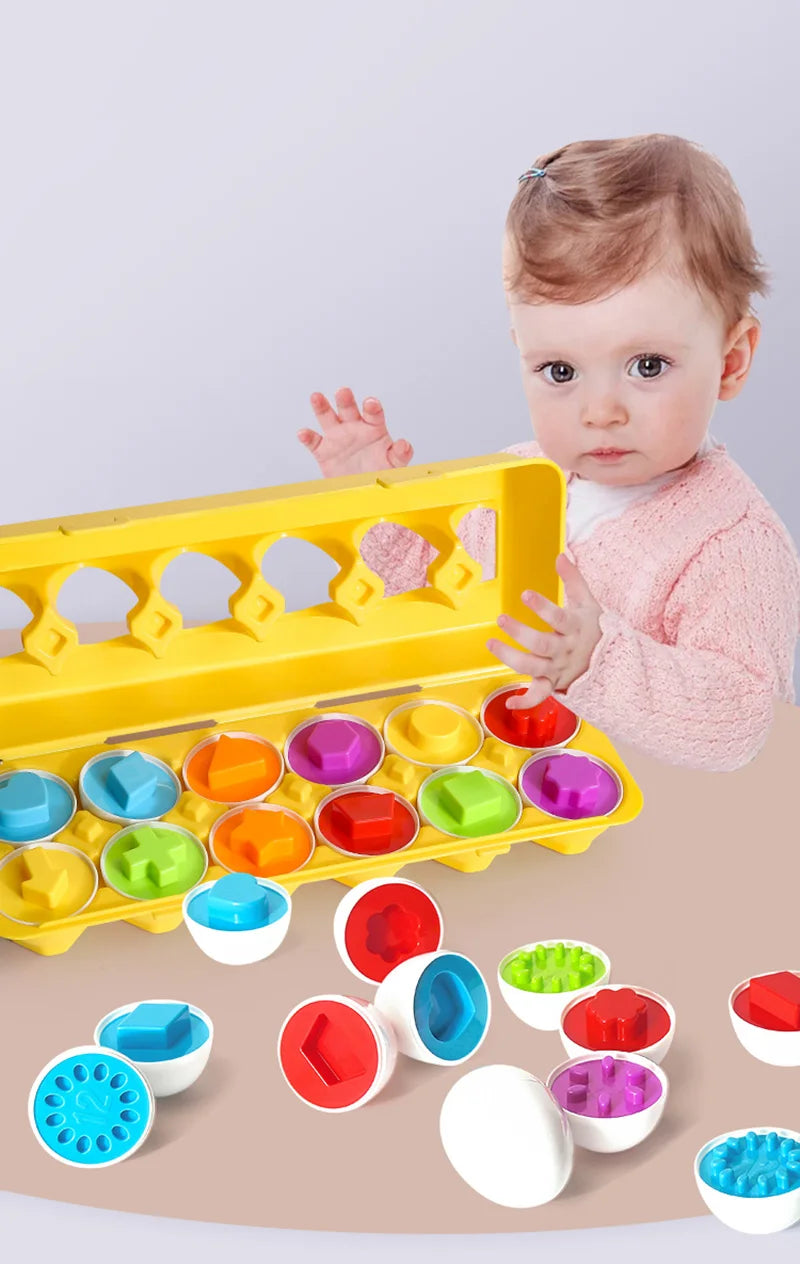 3D Eggs Screw Puzzle Montessori Learning Toys Kids Shape Match Game