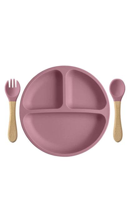 Silicone Plate with Cutlery Included - BPA Free