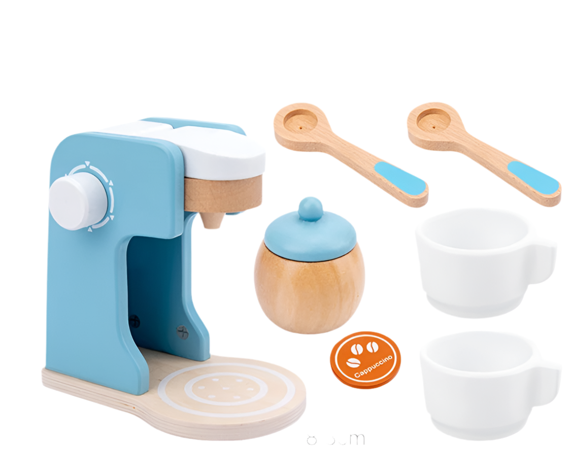 Wooden Kitchen Pretend Play Toy - Simulation Coffee machine, Toaster, Food Mixer +