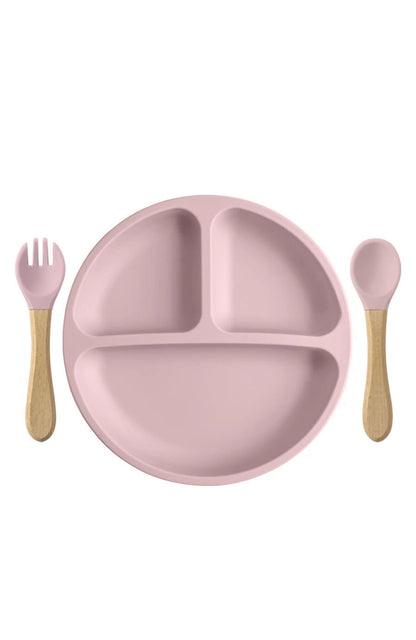 Silicone Plate with Cutlery Included - BPA Free