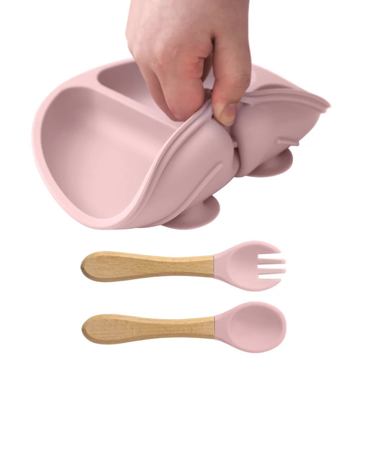 Silicone Plate with Cutlery Included - BPA Free