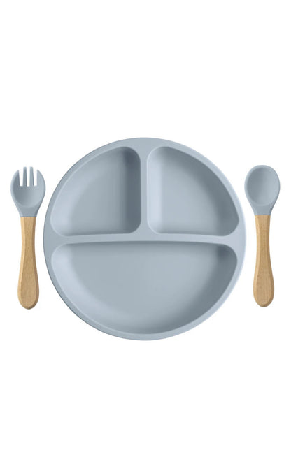 Silicone Plate with Cutlery Included - BPA Free