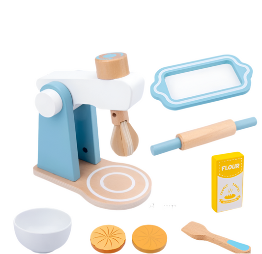 Wooden Kitchen Pretend Play Toy - Simulation Coffee machine, Toaster, Food Mixer +