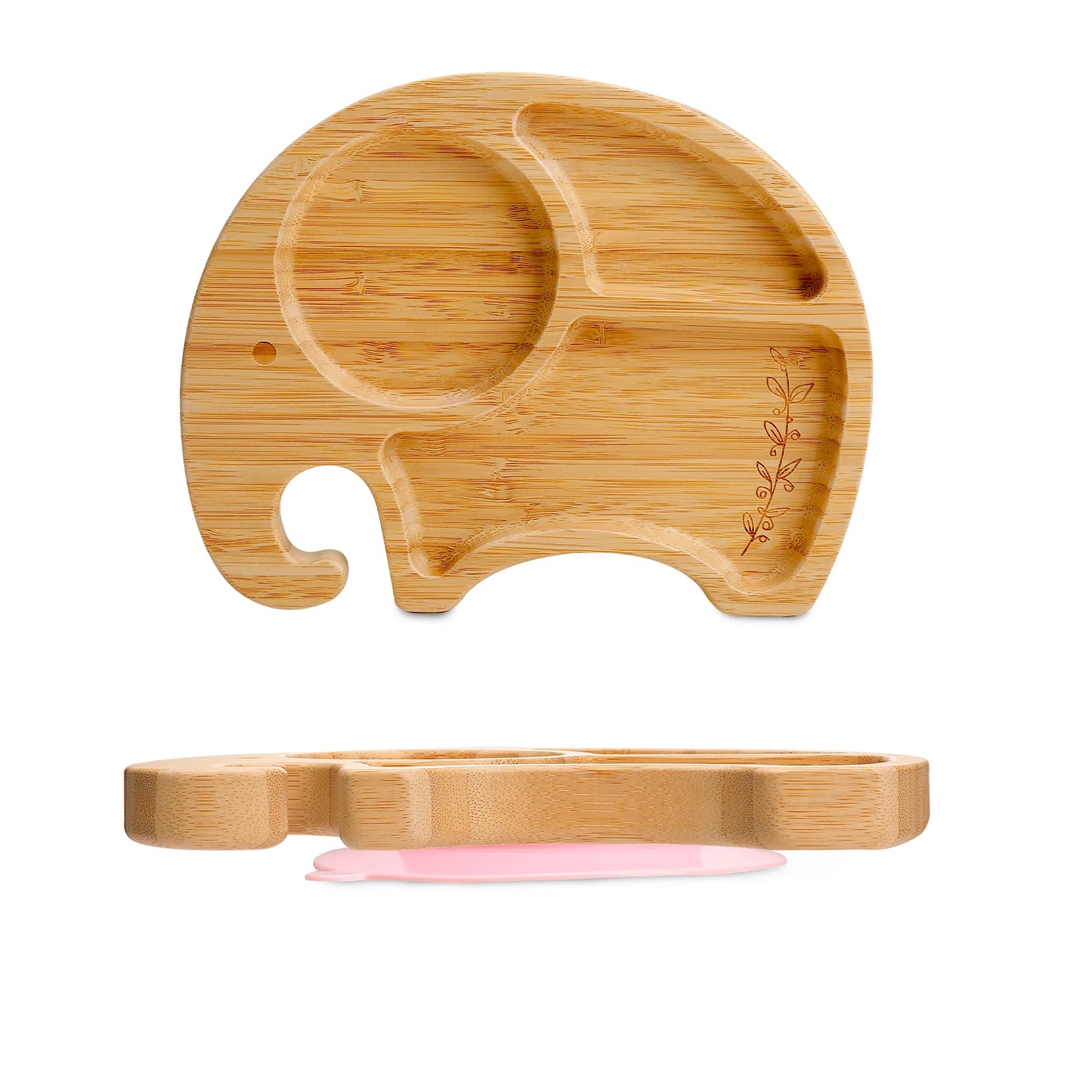 Wooden Bamboo Baby Suction Plate -  Elephant or Cloud