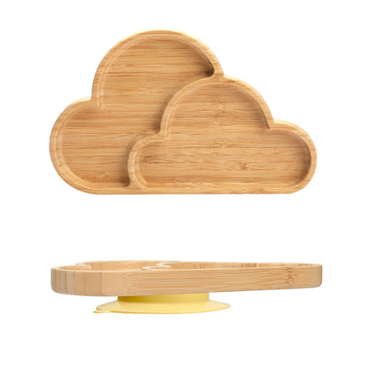 Wooden Bamboo Baby Suction Plate -  Elephant or Cloud