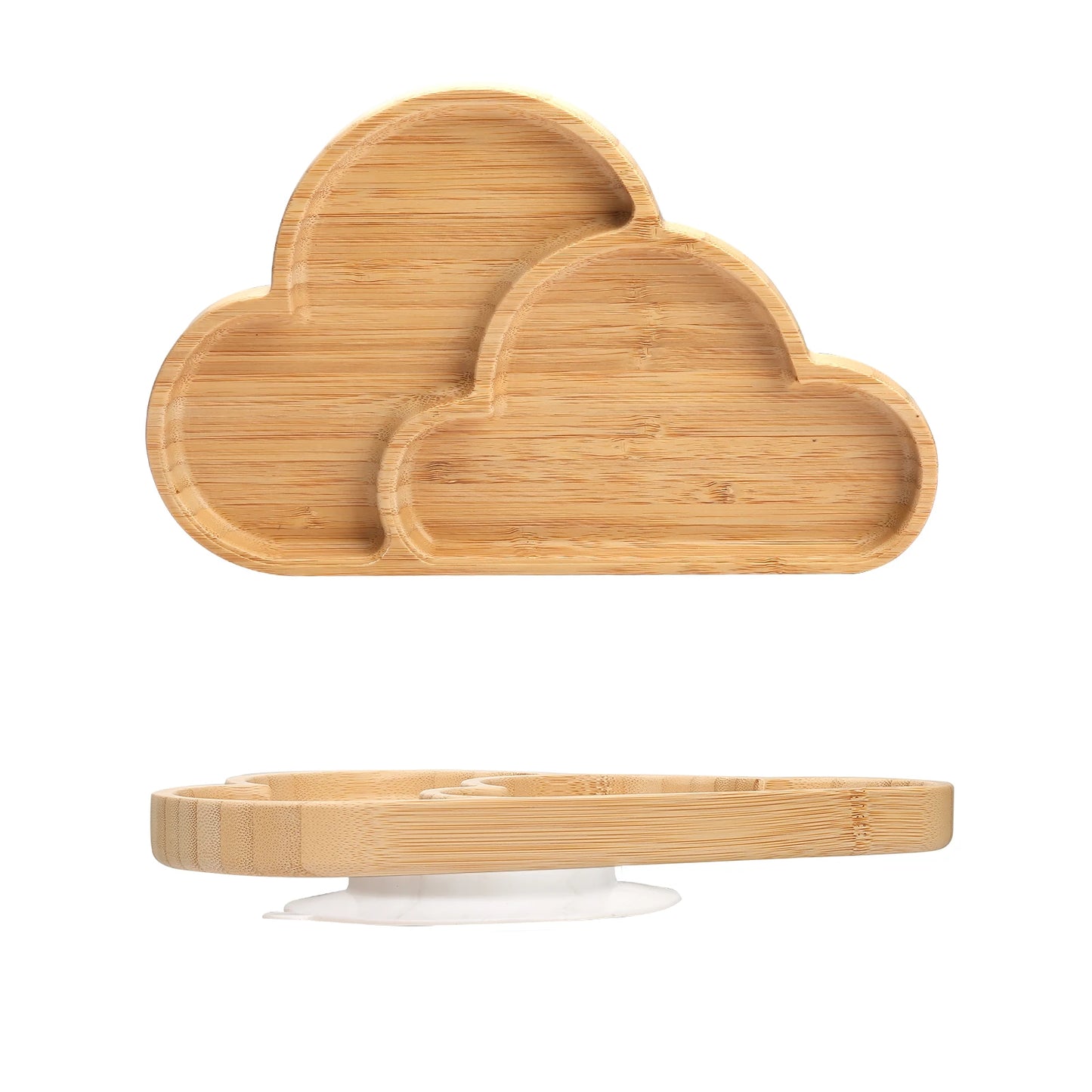 Wooden Bamboo Baby Suction Plate -  Elephant or Cloud