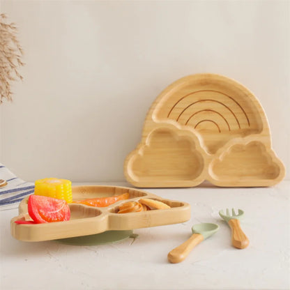 Bamboo Suction Cloud Plate – Optional Matching Cutlery