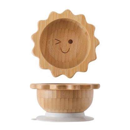 Sun Bamboo Suction Bowl – Optional Matching Cutlery Set