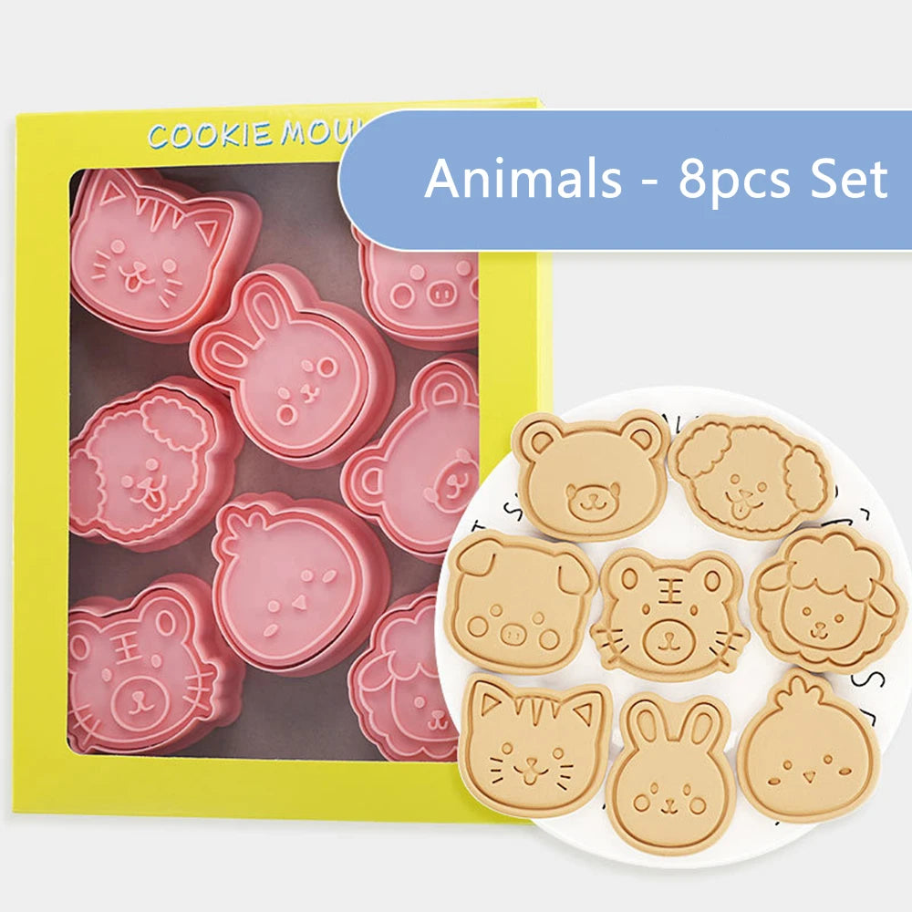 Animal Cookie Cutter Sets - 8Pcs Zoo, Jungle & Farm