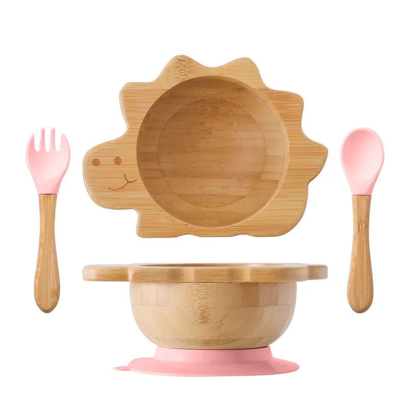 Dinosaur Bamboo Suction Bowl – Optional Matching Cutlery Set
