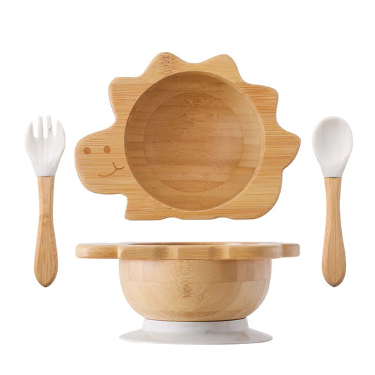 Dinosaur Bamboo Suction Bowl – Optional Matching Cutlery Set