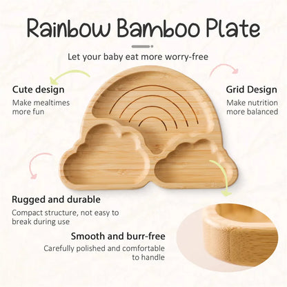 Bamboo Suction Cloud Plate – Optional Matching Cutlery