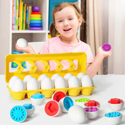 3D Eggs Screw Puzzle Montessori Learning Toys Kids Shape Match Game