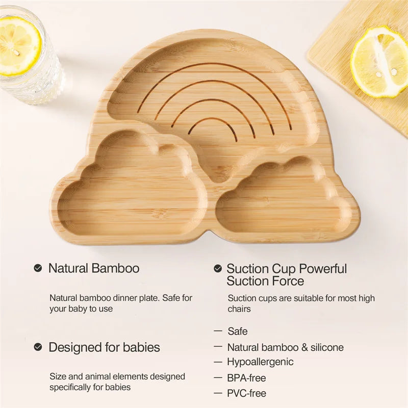 Bamboo Suction Cloud Plate – Optional Matching Cutlery