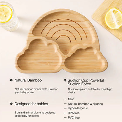 Bamboo Suction Cloud Plate – Optional Matching Cutlery