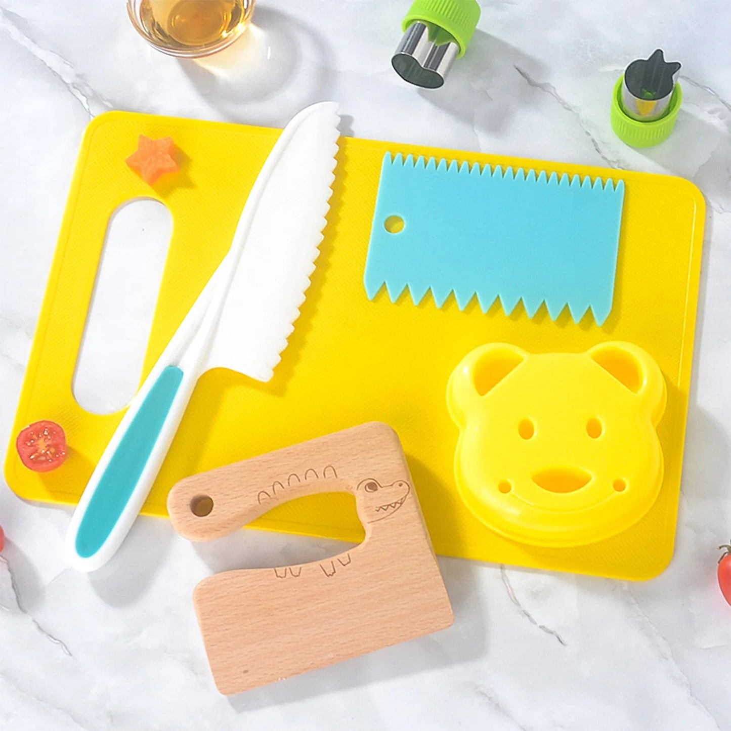 Safety Kitchen Tools for Kids - Cutting Board Knife Set