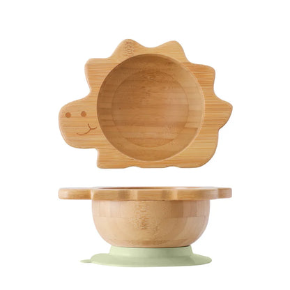 Dinosaur Bamboo Suction Bowl – Optional Matching Cutlery Set