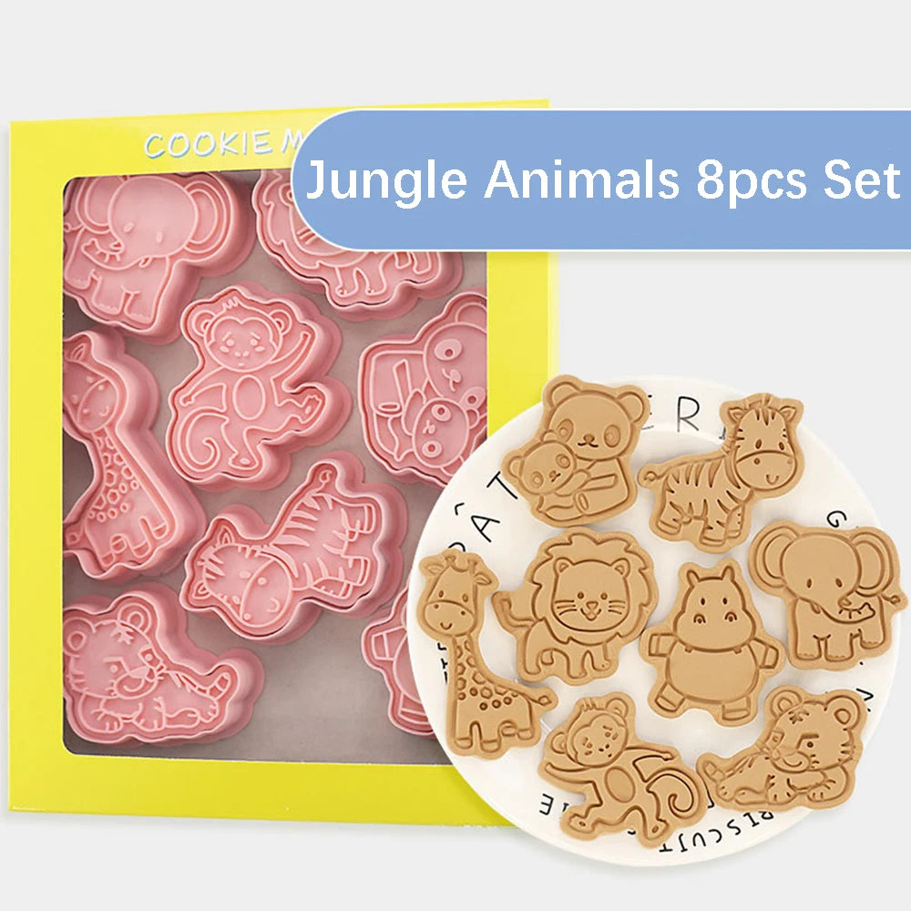Animal Cookie Cutter Sets - 8Pcs Zoo, Jungle & Farm