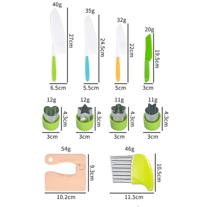 Safety Kitchen Tools for Kids - Cutting Board Knife Set