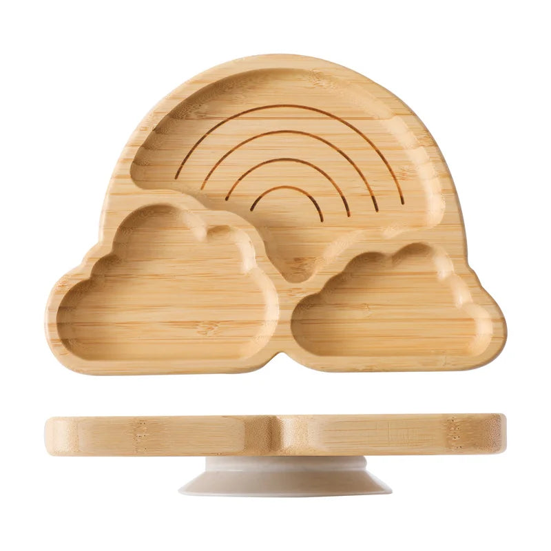 Bamboo Suction Cloud Plate – Optional Matching Cutlery