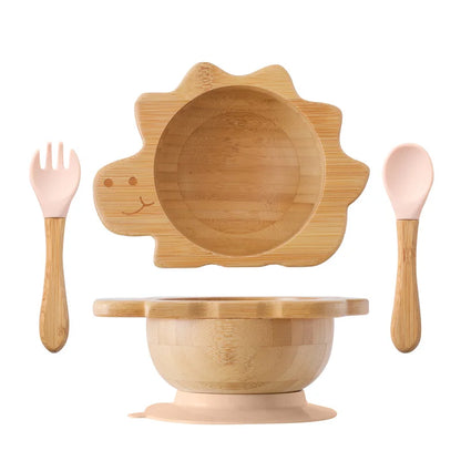 Dinosaur Bamboo Suction Bowl – Optional Matching Cutlery Set