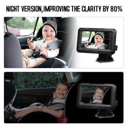 Rear View Baby Car Monitor - 4.3'' IPS Adjustable Wide View Screen