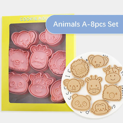 Animal Cookie Cutter Sets - 8Pcs Zoo, Jungle & Farm