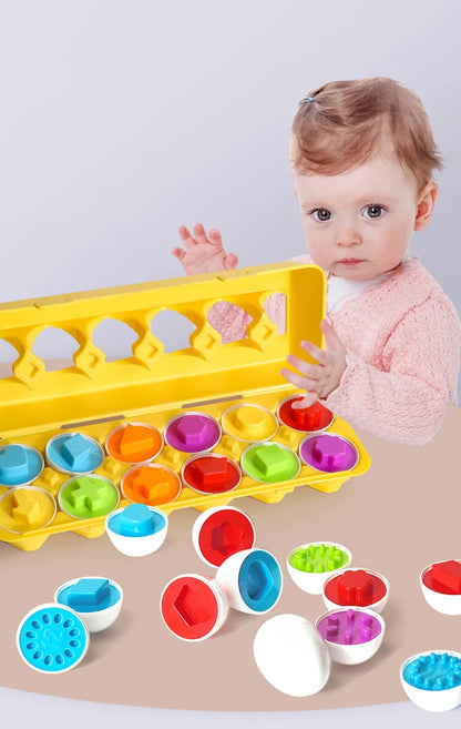 3D Eggs Screw Puzzle Montessori Learning Toys Kids Shape Match Game