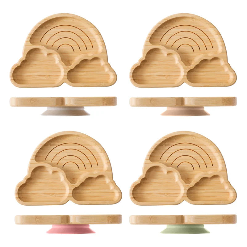 Bamboo Suction Cloud Plate – Optional Matching Cutlery